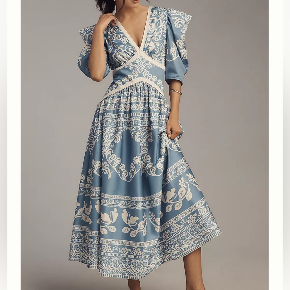 New FARM Rio x Anthropologie Sweet Garden Maxi Dress